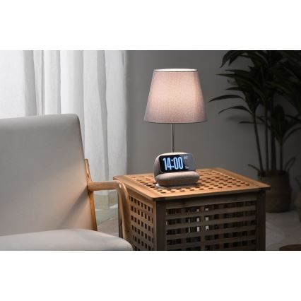 Immax NEO 09109L - reguliuojamo ryškumo LED stalinė lempa su Qi belaidžiu įkrovimu SOFA LED/6W/230V pilka