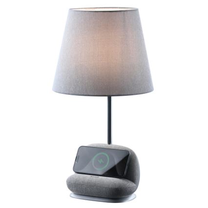 Immax NEO 09109L - reguliuojamo ryškumo LED stalinė lempa su Qi belaidžiu įkrovimu SOFA LED/6W/230V pilka