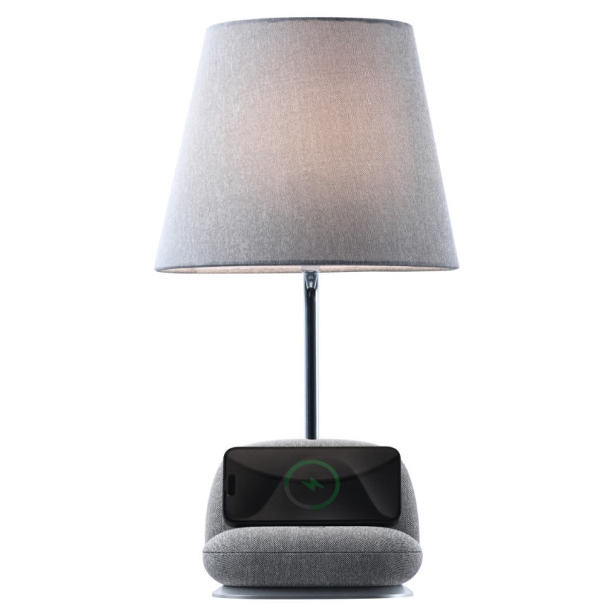 Immax NEO 09109L - reguliuojamo ryškumo LED stalinė lempa su Qi belaidžiu įkrovimu SOFA LED/6W/230V pilka
