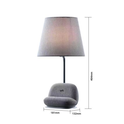 Immax NEO 09109L - reguliuojamo ryškumo LED stalinė lempa su Qi belaidžiu įkrovimu SOFA LED/6W/230V pilka