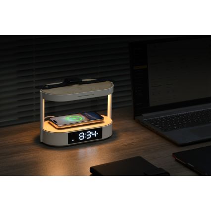Immax NEO 09111L - dimeriuojama LED stalinė lempa su žadintuvu ir įkrovimu TRIPLE DOCK LED/1,5W/5V