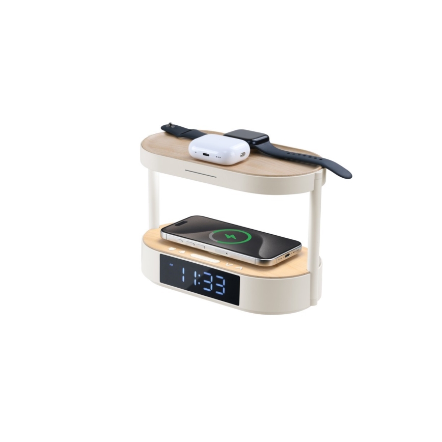 Immax NEO 09111L - dimeriuojama LED stalinė lempa su žadintuvu ir įkrovimu TRIPLE DOCK LED/1,5W/5V
