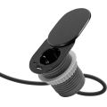 Įmontuojama rozetė su stumdomu dangteliu, 1 lizdas + USB-C + USB-A, juoda