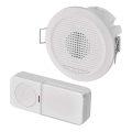 Įmontuojamas belaidis durų skambutis 230 V + 1 x CR2032, baltas