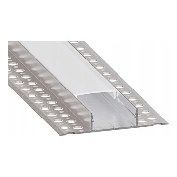 Įmontuojamas profilis LED juostoms, 1 m, sidabrinis/baltas