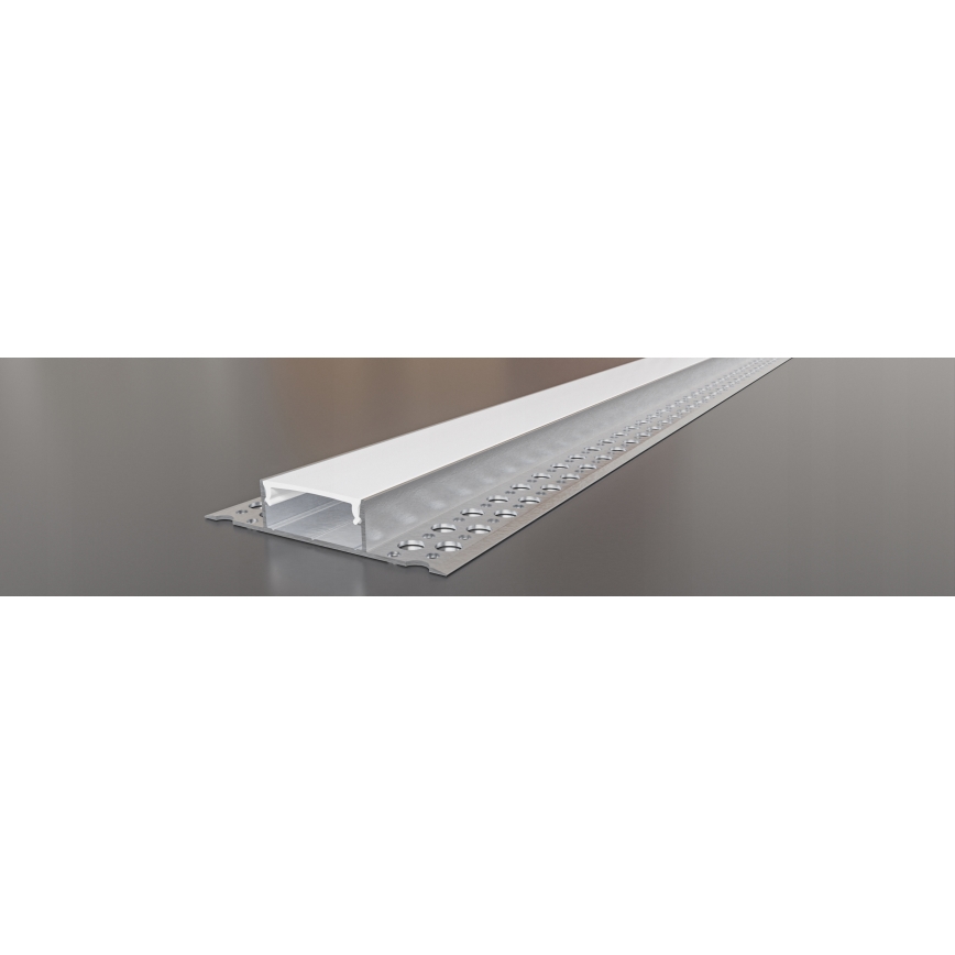 Įmontuojamas profilis LED juostoms, 1 m, sidabrinis/baltas