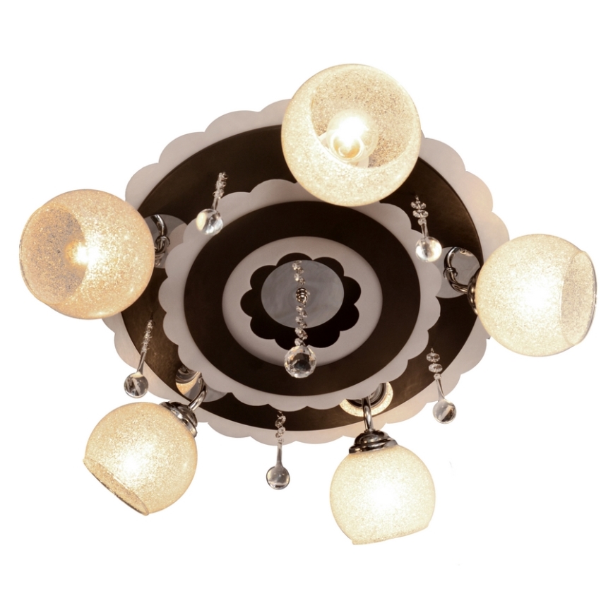 Įmontuojamas šviestuvas ARONA 5xE27/15W/230V+LED juodos spalvos