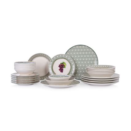 Indų rinkinys 24 dalių įvairiaspalvis/keramika