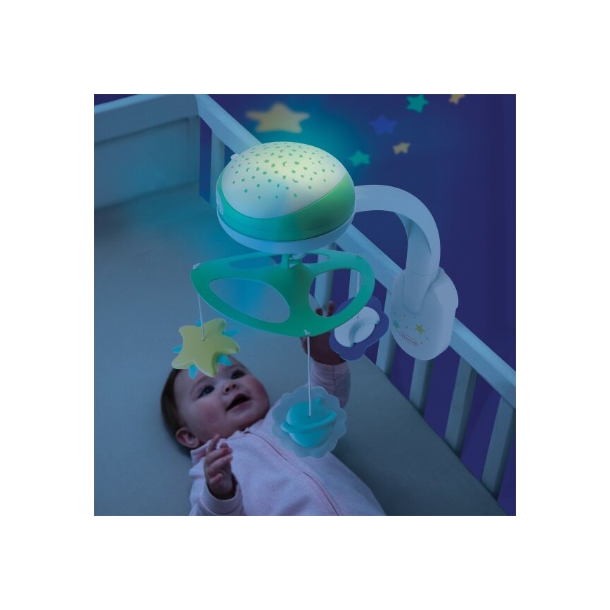 Infantino - Kūdikio lovelė mobilus Su melody 3in1 3xAA žalia