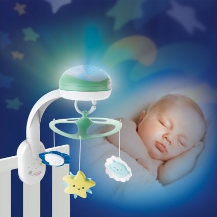 Infantino - Kūdikio lovelė mobilus Su melody 3in1 3xAA žalia