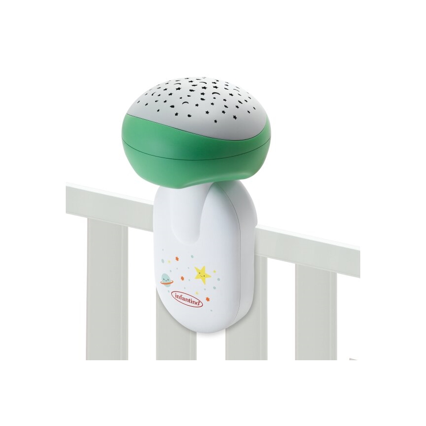 Infantino - Kūdikio lovelė mobilus Su melody 3in1 3xAA žalia