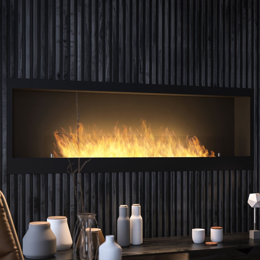 InFire - Pastatomas BIO židinys 150x50 cm 4,2kW juodos spalvos