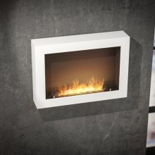 InFire - Sieninis BIO židinys 80x56 cm 3kW baltas