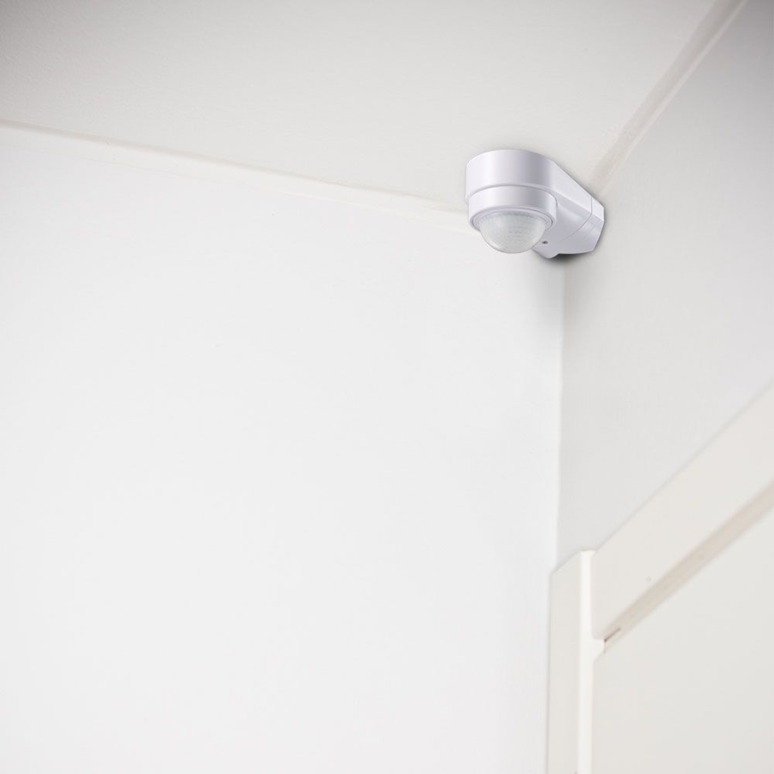 Infraraudonųjų spindulių lauko judesio jutiklis 240° 600W/230V IP65 balta
