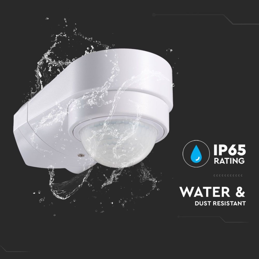 Infraraudonųjų spindulių lauko judesio jutiklis 240° 600W/230V IP65 balta