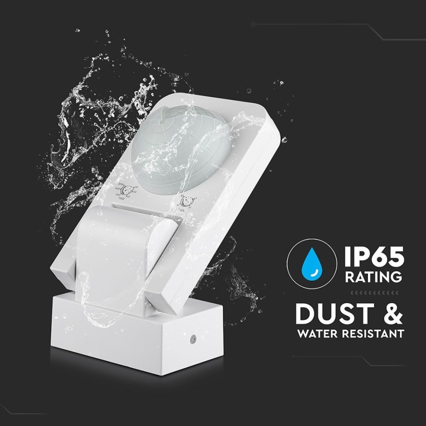 Infraraudonųjų spindulių lauko judesio jutiklis 360° 1000W/230V IP65 balta