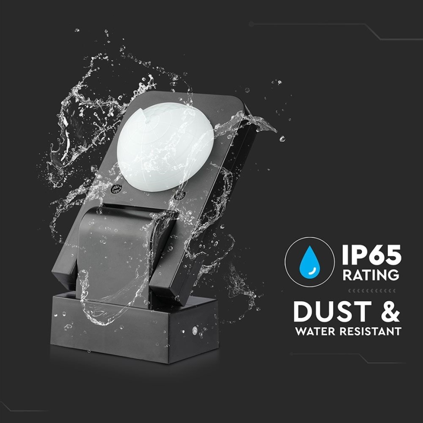 Infraraudonųjų spindulių lauko judesio jutiklis 360° 1000W/230V IP65 juoda
