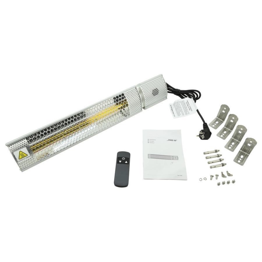 Infraraudonųjų spindulių šildytuvas 1000/2000W/230V IP55 + pultelis