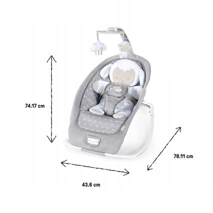 Ingenuity - Kūdikių rokeris su melodija CUDDLE LAMB 3xLR14