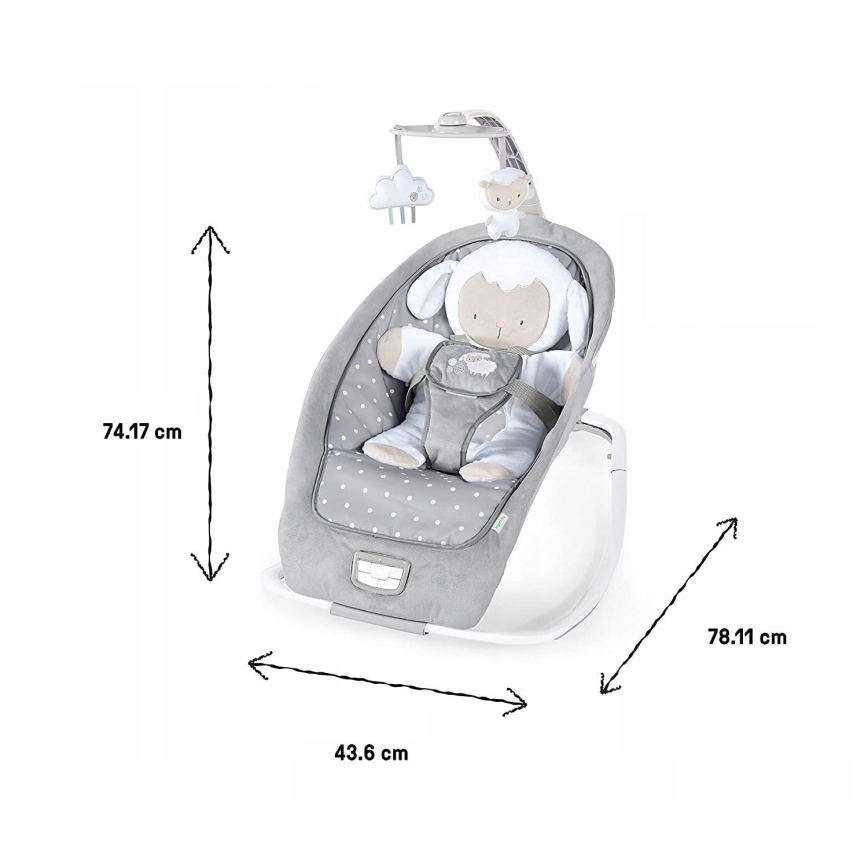 Ingenuity - Kūdikių rokeris su melodija CUDDLE LAMB 3xLR14