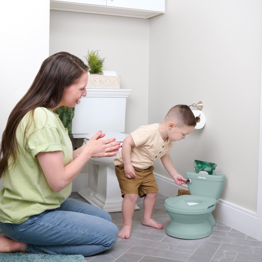 Ingenuity - Vaikiškas tualetas su garso efektais MY SIZE žalias 2xAAA