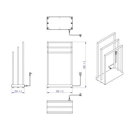 Instal Projekt - Elektrinė rankšluosčių džiovyklė MOBE 105W 90x50 cm balta