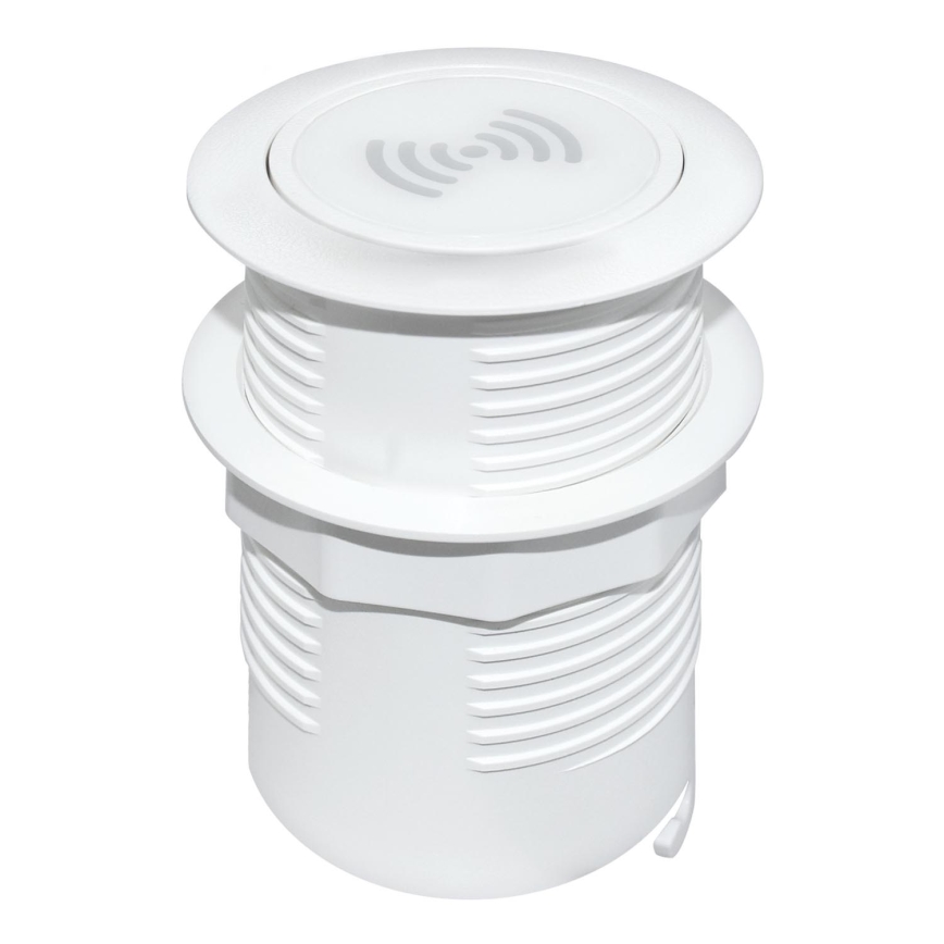 Integruotas belaidis įkroviklis + USB A+C baltas