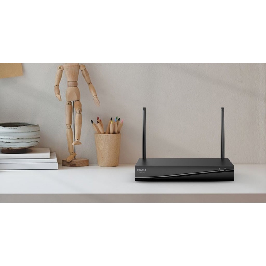 Išmani kamerų sistema + 4x kamera su jutikliu 2K+ 12V IP65 Wi-Fi