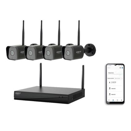 Išmani kamerų sistema + 4x kamera su jutikliu 2K+ 12V IP65 Wi-Fi