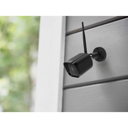 Išmanioji lauko kamera su jutikliu Full HD 1080p 12V IP65 Wi-Fi Tuya juoda