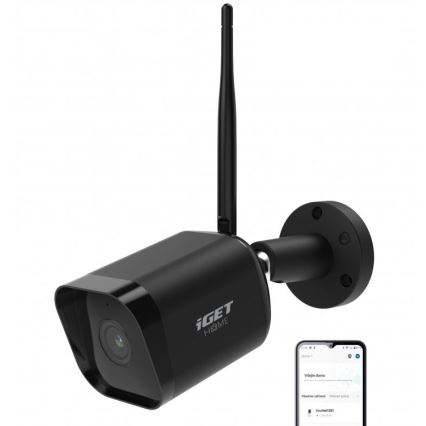Išmanioji lauko kamera su jutikliu Full HD 1080p 12V IP65 Wi-Fi Tuya juoda