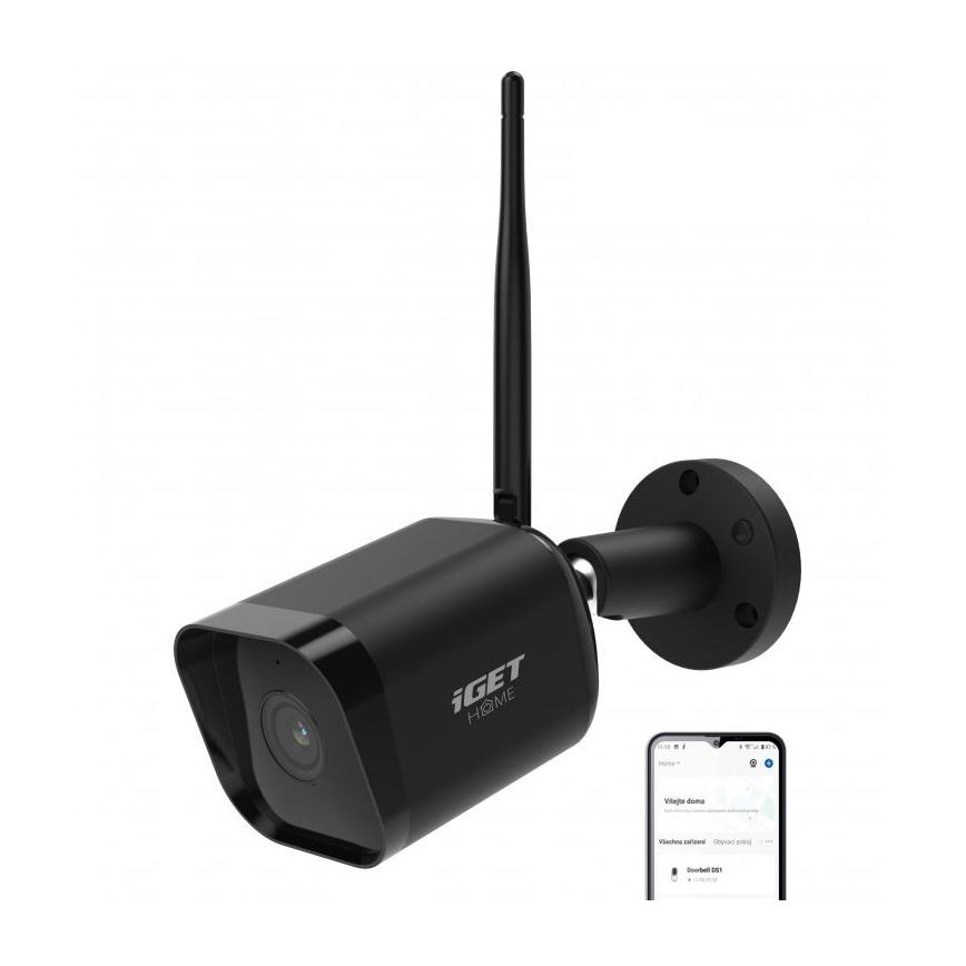 Išmanioji lauko kamera su jutikliu Full HD 1080p 12V IP65 Wi-Fi Tuya juoda