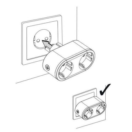 Išmanus dvojitá lizdas SMART 3680W/230V/16A Wi-Fi Tuya SCHUKO