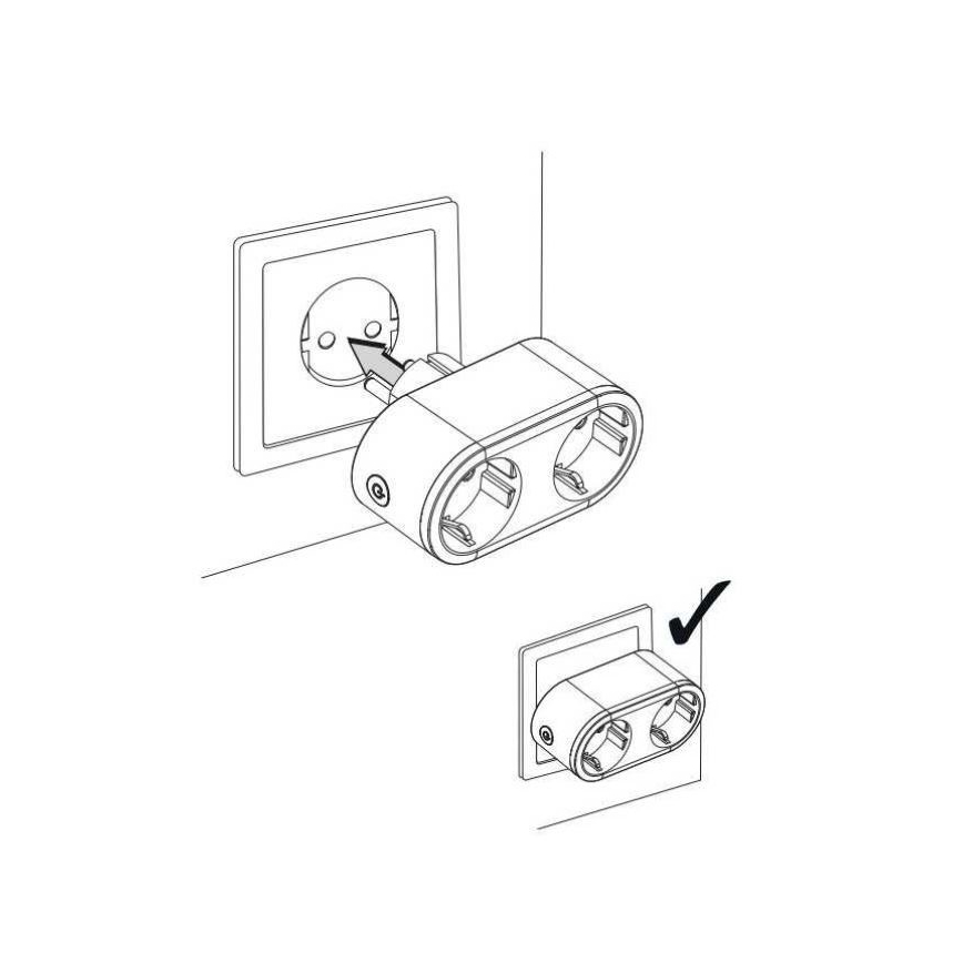Išmanus dvojitá lizdas SMART 3680W/230V/16A Wi-Fi Tuya SCHUKO