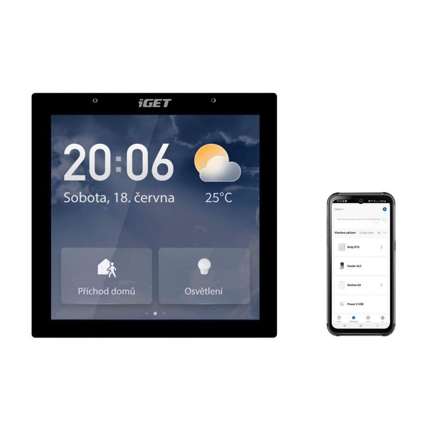 Išmanus jungtuvas su jutikliniu ekranu GW6 Wi-Fi Zigbee Bluetooth