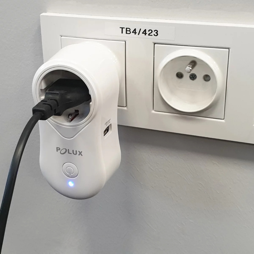 Išmanus kištukas SMART 3400W/230V Wi-Fi Tuya + USB SCHUKO