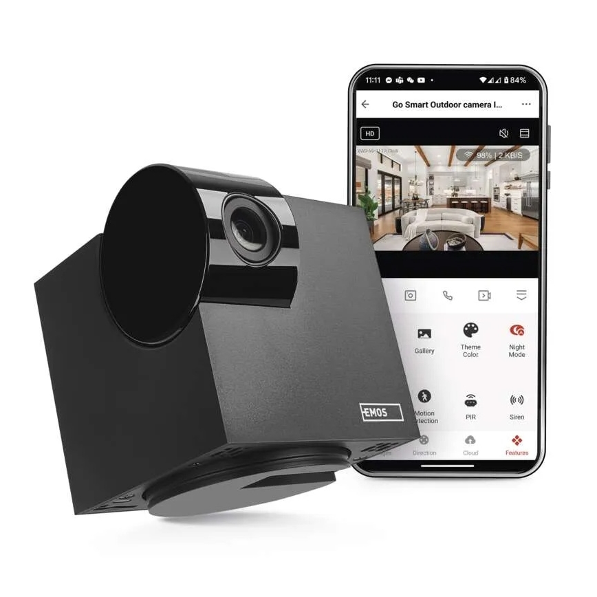 Išmanus patalpose swivel Kamera su judesio jutikliu GoSmart 5V Wi-Fi Tuya juoda