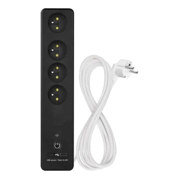 Išmanus prailginimas laidas su jungikliu GoSmart 4Z + 1xUSB-A + 1xUSB-C 2 m Wi-Fi Tuya