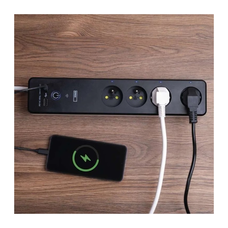 Išmanus prailginimas laidas su jungikliu GoSmart 4Z + 1xUSB-A + 1xUSB-C 2 m Wi-Fi Tuya