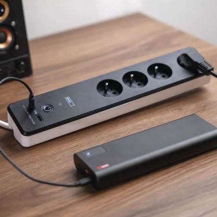 Išmanus prailginimas laidas su jungikliu GoSmart 4Z + 1xUSB-A + 1xUSB-C 2 m Wi-Fi Tuya