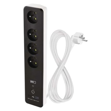 Išmanus prailginimas laidas su jungikliu GoSmart 4Z + 1xUSB-A + 1xUSB-C 2 m Wi-Fi Tuya