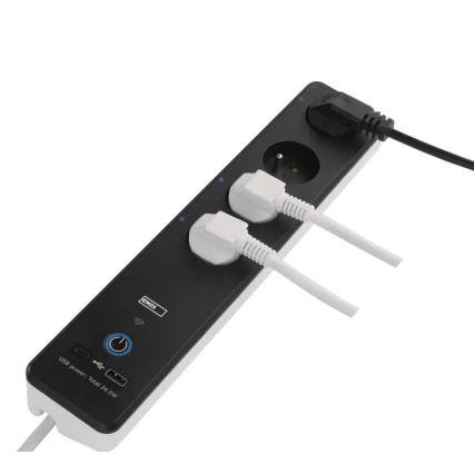Išmanus prailginimas laidas su jungikliu GoSmart 4Z + 1xUSB-A + 1xUSB-C 2 m Wi-Fi Tuya
