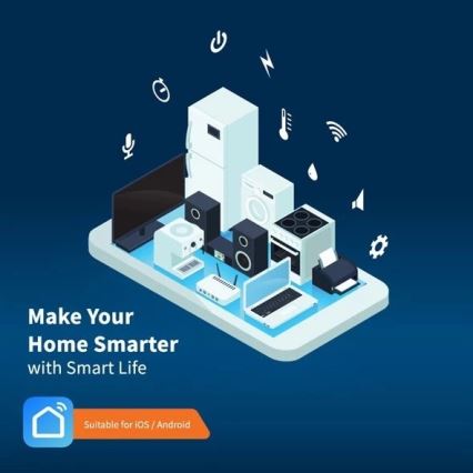 Išmanusis pratęsimo laidas su jungikliu SMART 1,8 m 4 lizdai + 4xUSB Wi-Fi Tuya
