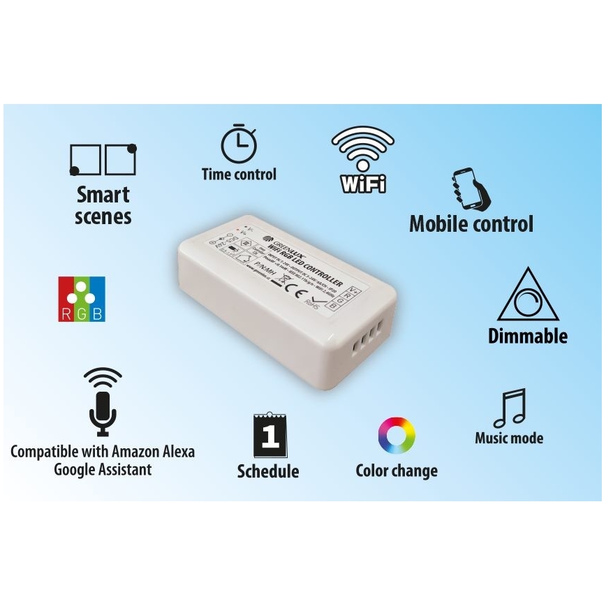 Išmanusis valdiklis LED RGB juostoms 5-24V Wi-Fi Tuya