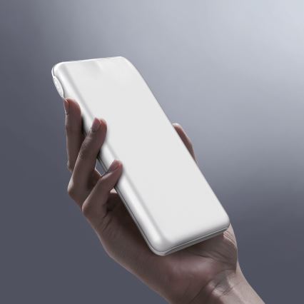Išorinė baterija 10000 mAh 10W Power Delivery 2xUSB-C + 1xUSB-A balta