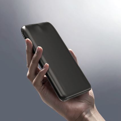 Išorinė baterija 10000 mAh 10W Power Delivery 2xUSB-C + 1xUSB-A juoda