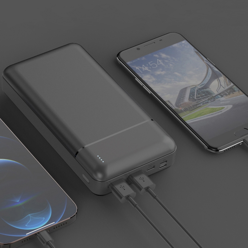 Išorinė baterija 30000 mAh 3,7V juoda