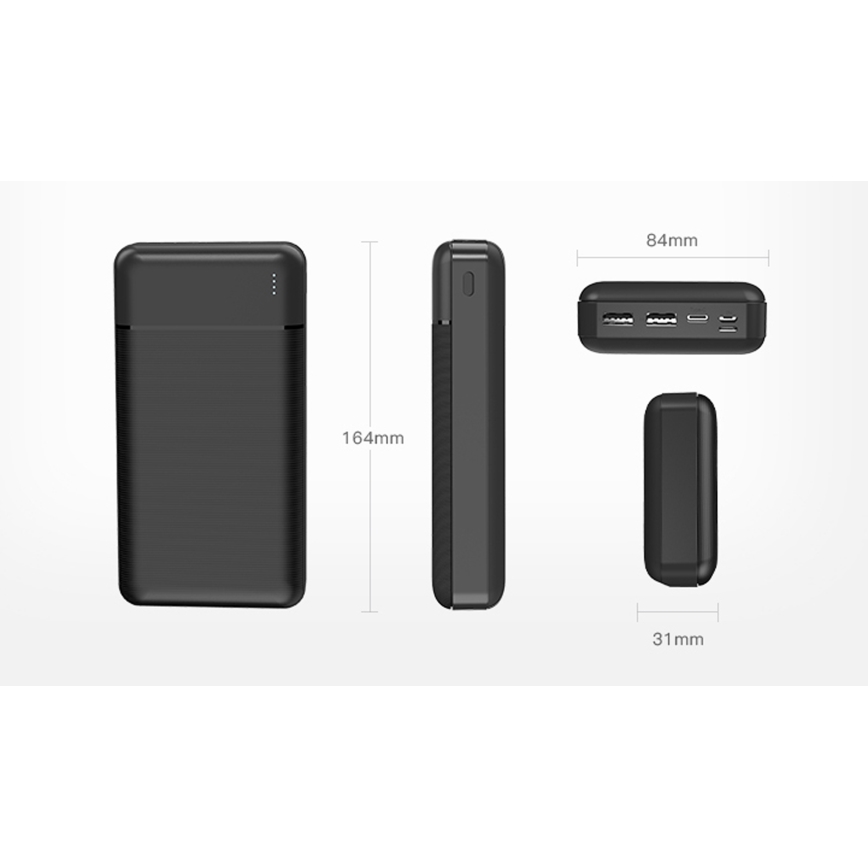 Išorinė baterija 30000 mAh 3,7V juoda