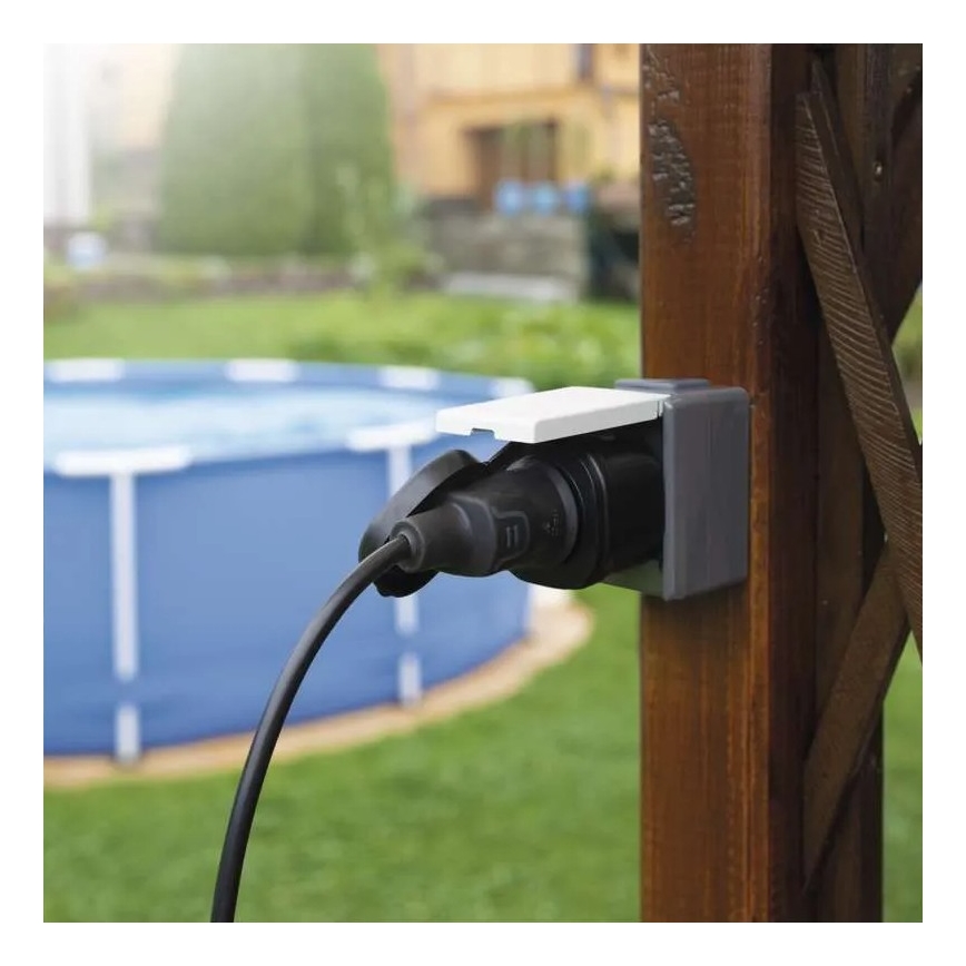 Išorinė išmani kištukinė rozetė GoSmart 3680W/230V/16A Wi-Fi Tuya IP44