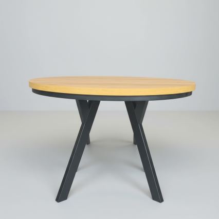 Išplečiamas valgomasis stalas CENTRO 100/140x77 cm ąžuolas craft/juoda